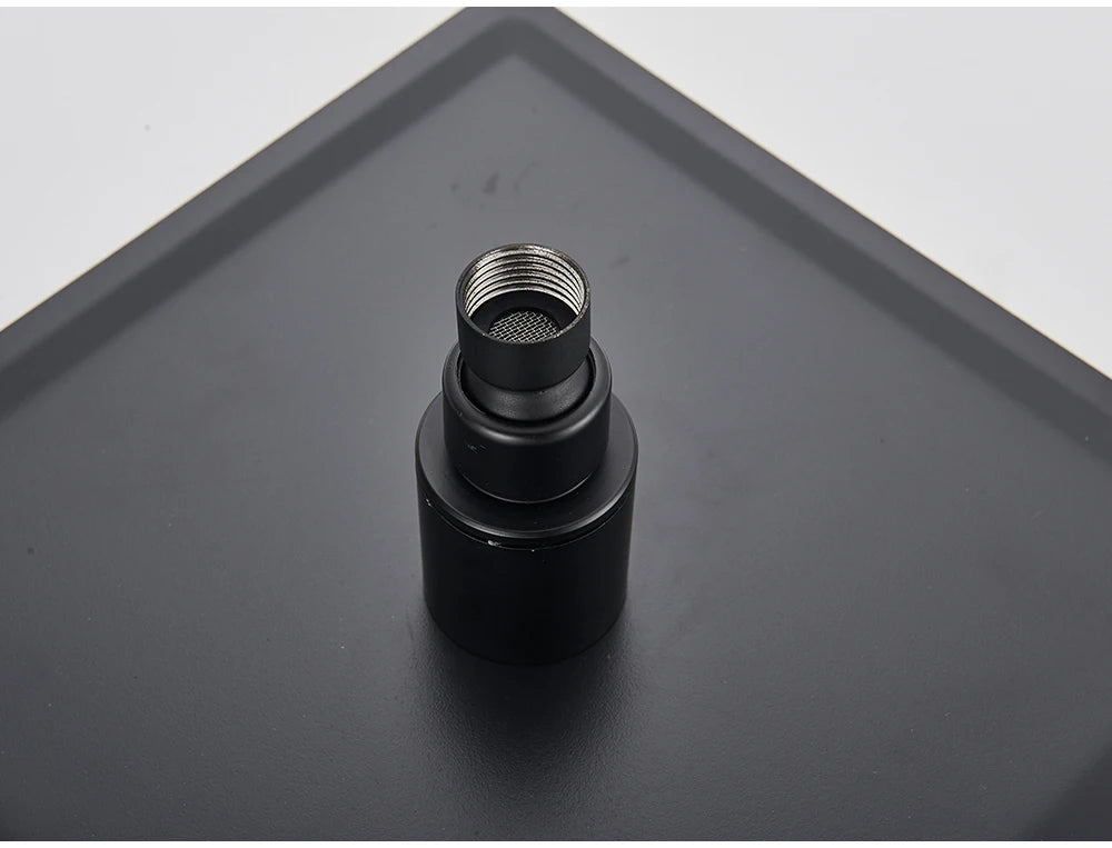 POIQIHY Ultrathin Golden Shower Head 16" Stainless Steel Rainfall Shower Faucet Head Bathroom Black Large Flow Showerhead Faucet