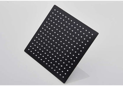 POIQIHY Ultrathin Golden Shower Head 16" Stainless Steel Rainfall Shower Faucet Head Bathroom Black Large Flow Showerhead Faucet