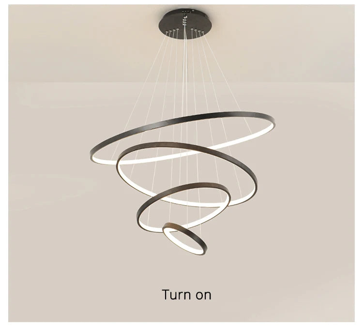 Modern led dining room chandeliers simple ring chandelier living  bedroom Lights home indoor lighting decorative Pendant Lamps