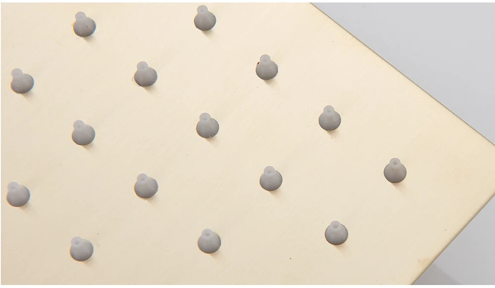 POIQIHY Ultrathin Golden Shower Head 16" Stainless Steel Rainfall Shower Faucet Head Bathroom Black Large Flow Showerhead Faucet