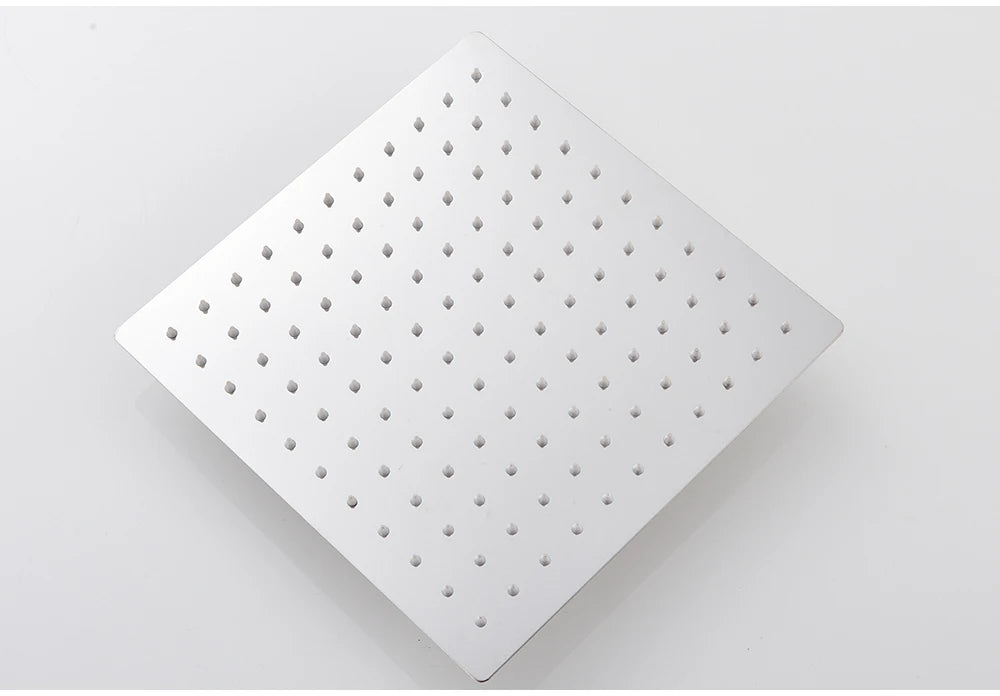 POIQIHY Ultrathin Golden Shower Head 16" Stainless Steel Rainfall Shower Faucet Head Bathroom Black Large Flow Showerhead Faucet