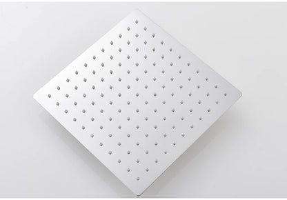 POIQIHY Ultrathin Golden Shower Head 16" Stainless Steel Rainfall Shower Faucet Head Bathroom Black Large Flow Showerhead Faucet