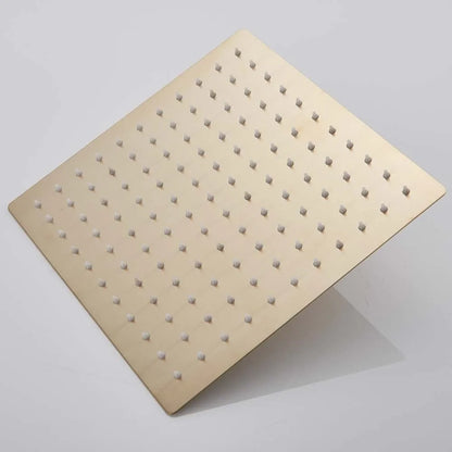 POIQIHY Ultrathin Golden Shower Head 16" Stainless Steel Rainfall Shower Faucet Head Bathroom Black Large Flow Showerhead Faucet