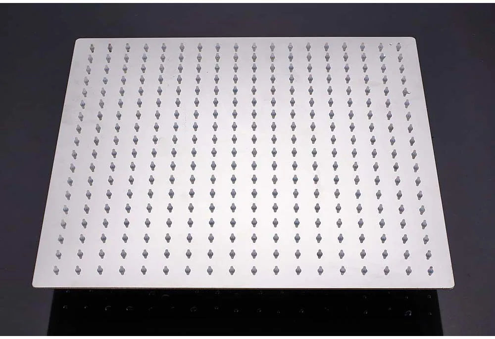 POIQIHY Ultrathin Golden Shower Head 16" Stainless Steel Rainfall Shower Faucet Head Bathroom Black Large Flow Showerhead Faucet