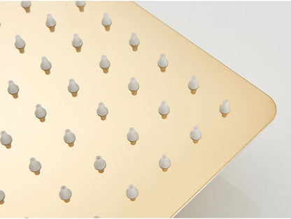 POIQIHY Ultrathin Golden Shower Head 16" Stainless Steel Rainfall Shower Faucet Head Bathroom Black Large Flow Showerhead Faucet