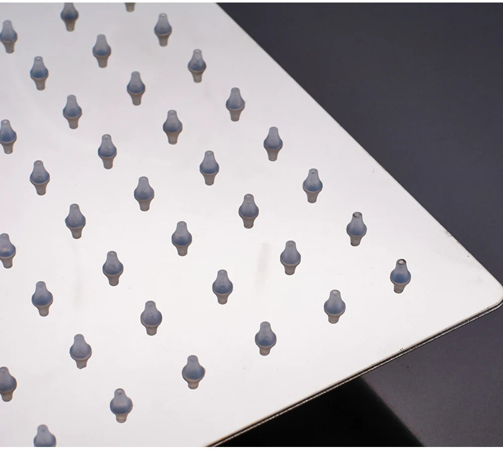 POIQIHY Ultrathin Golden Shower Head 16" Stainless Steel Rainfall Shower Faucet Head Bathroom Black Large Flow Showerhead Faucet