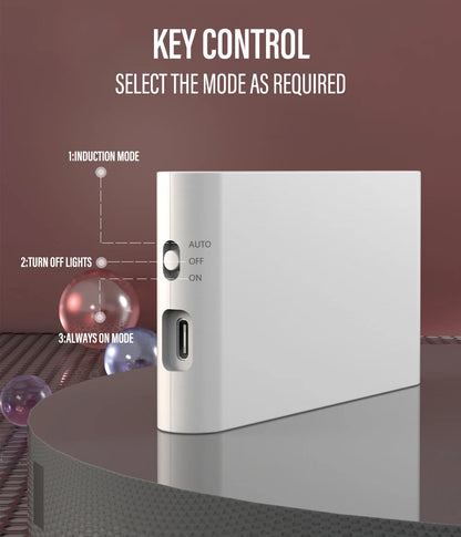 LED Induction Night Light Wireless USB Charging Human Body Induction Wall Light Bedroom Corridor Cabinet Bathroom Night Light