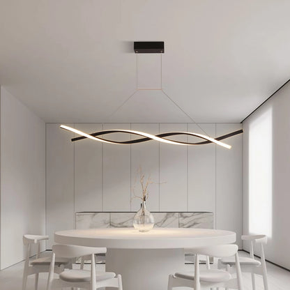 46W Modern Pendant Light with Remote Control 110V Adjustable Height Ceiling Mount Three Color Temperature Light AI Terminal