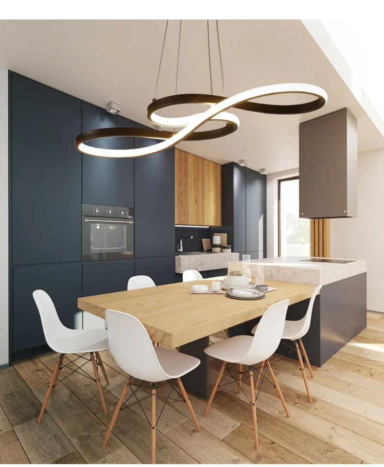 Room Decor LED Hanging Lights Modern Kitchen Island Pendant Lights Bar Table Dining Kitchen Led Remote Dimming Cord Pendant Lamp