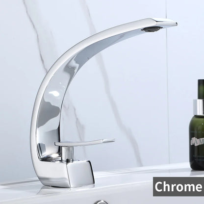 Basin Faucet Modern Bathroom Mixer Tap Black/Gold Wash basin Faucet Single Handle Hot and Cold Waterfall Faucet