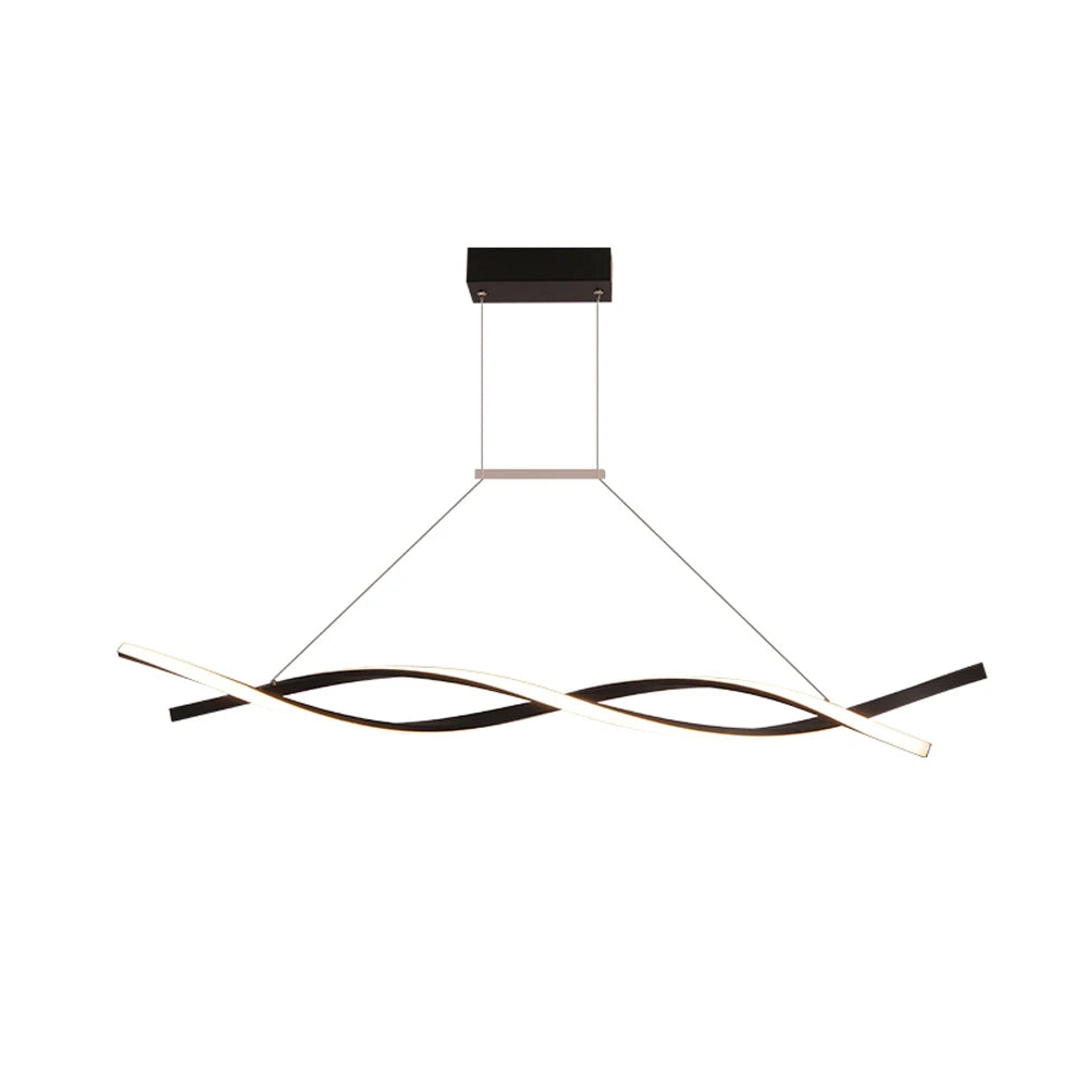 46W Modern Pendant Light with Remote Control 110V Adjustable Height Ceiling Mount Three Color Temperature Light AI Terminal