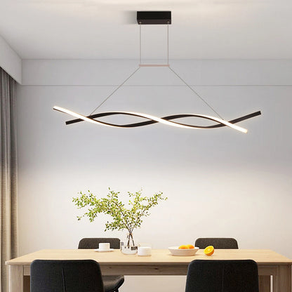 46W Modern Pendant Light with Remote Control 110V Adjustable Height Ceiling Mount Three Color Temperature Light AI Terminal