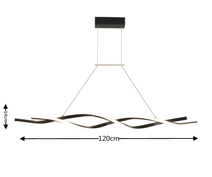 46W Modern Pendant Light with Remote Control 110V Adjustable Height Ceiling Mount Three Color Temperature Light AI Terminal