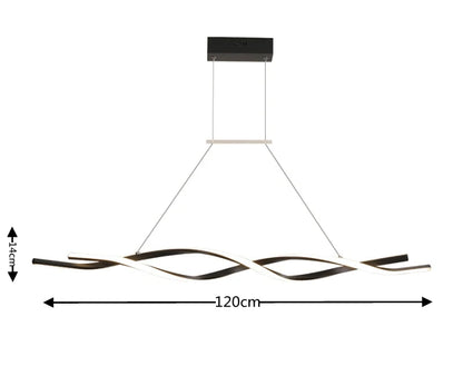 46W Modern Pendant Light with Remote Control 110V Adjustable Height Ceiling Mount Three Color Temperature Light AI Terminal