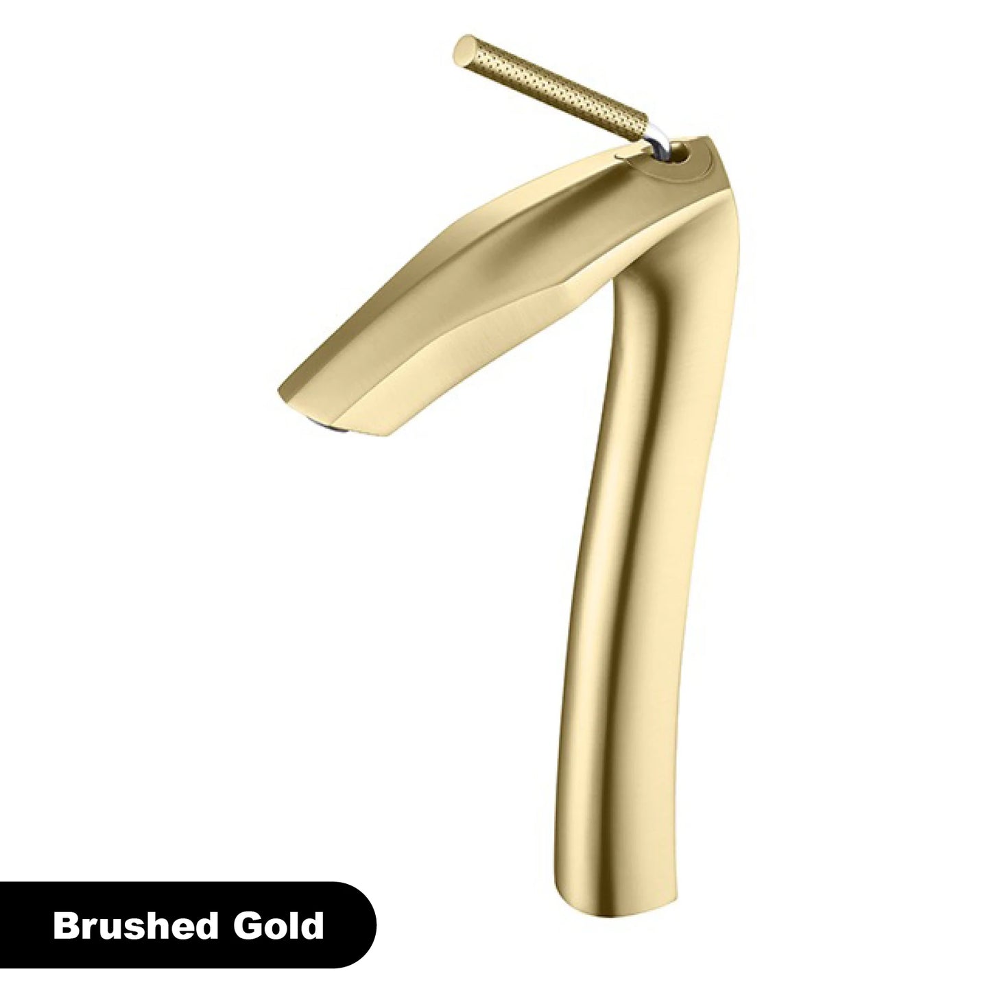 Luxury Brushed Gold Brass Bathroom Faucet Modern Ceramic Cartridge Basin Mixer Tap Hot&Cold Water Deck- Mounted Sink Fixtures